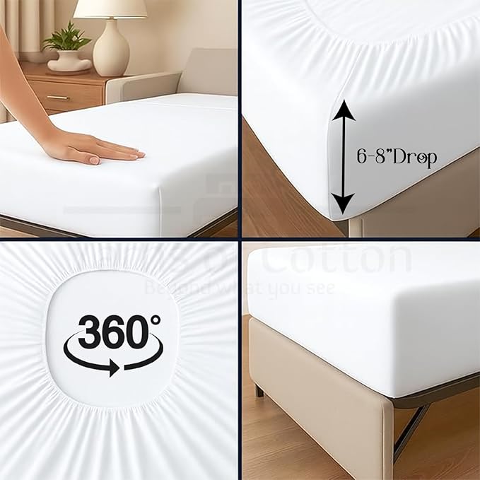 Sleeper Sofa 4 Piece Bed Sheet Set Premium Quality 100% Cotton 500 Thread Count - Image 9