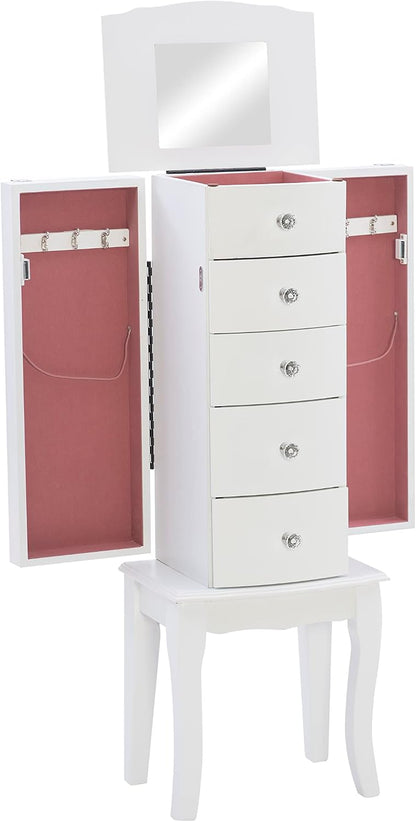 powell furniture jewelry armoire, white, 13"x 9.375"x 35.5", view 13
