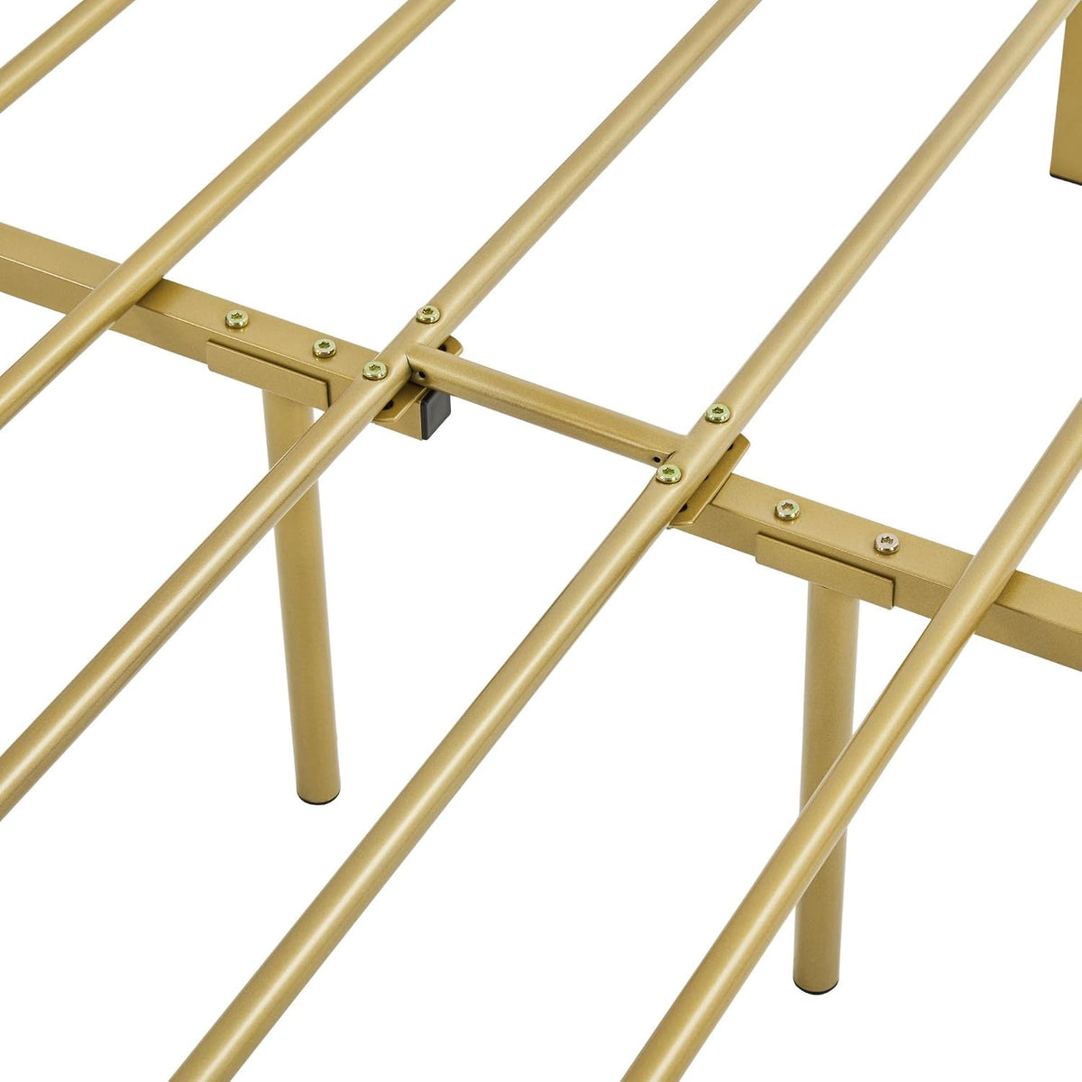 topeakmart full metal bed frame, victorian style headboard, view 9