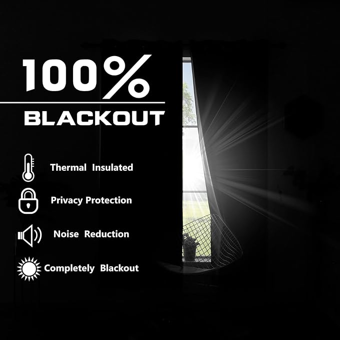 KOUFALL 92 Inches Long Blackout Grey Linen Thermal Heat Blocking Curtains - Image 6