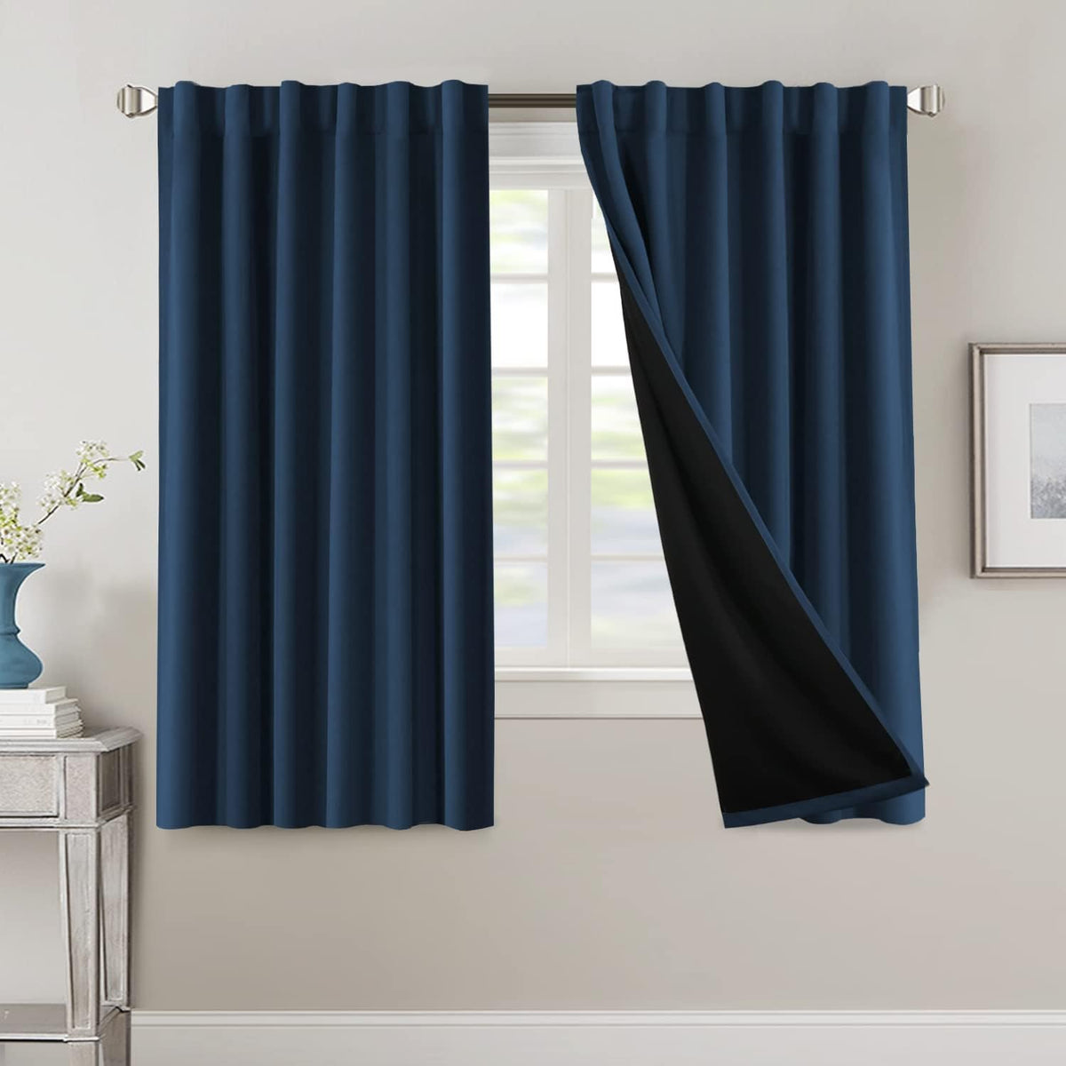h.versailtex 100% blackout curtains for bedroom with black, main product view