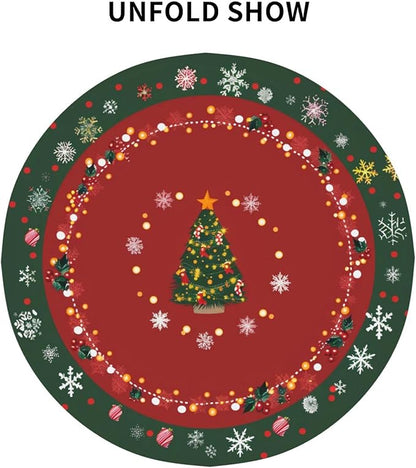 Christmas Tree Round Tablecloth 60 Inch, Christmas Snowflake Decorations Round - Image 8