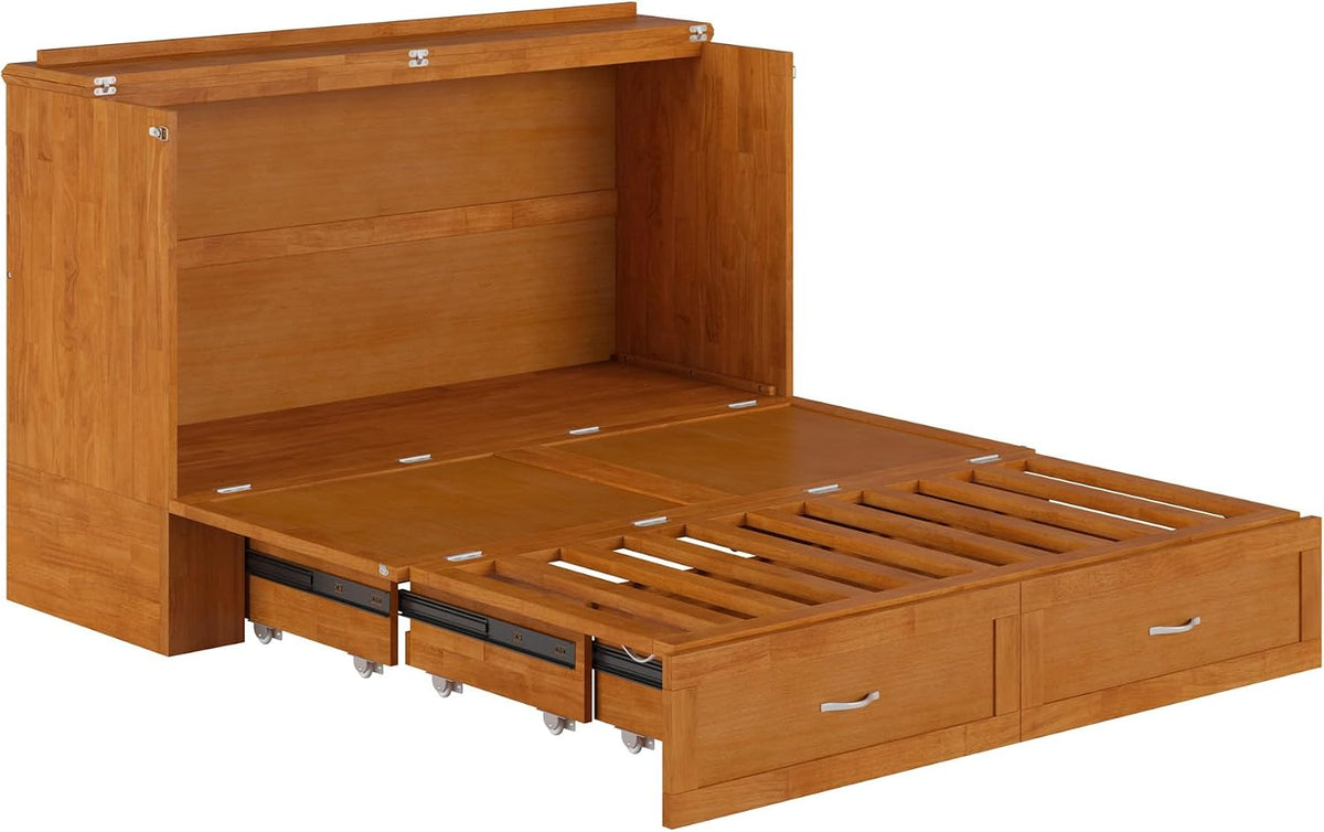 afi, hamilton queen murphy bed chest with 6", view 18