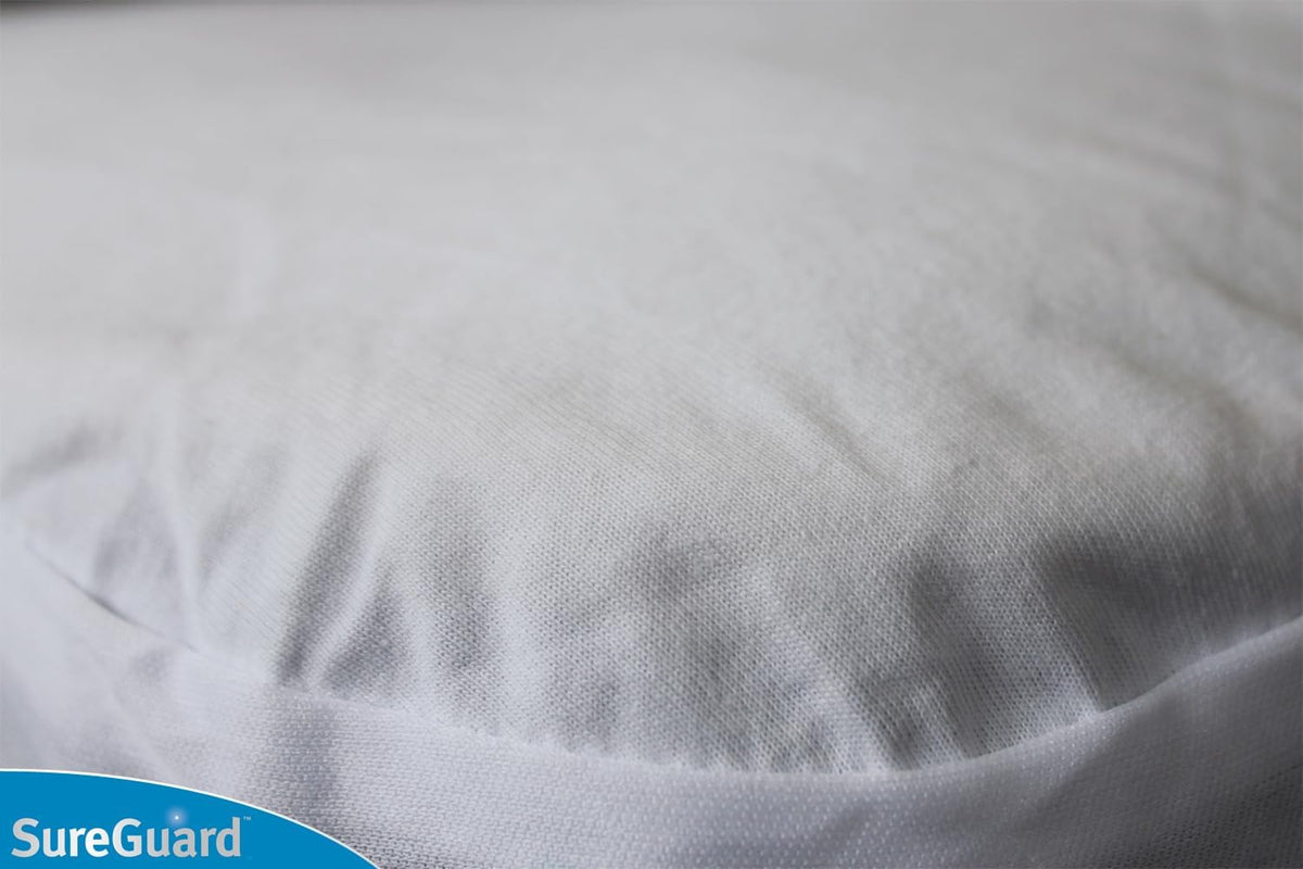 sureguard smooth waterproof mattress protector, full size mattress, side view