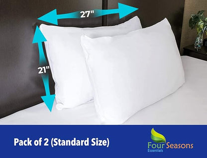 Standard Pillow Protectors – Zippered Waterproof Pillow Covers Hypoallergenic - Image 2