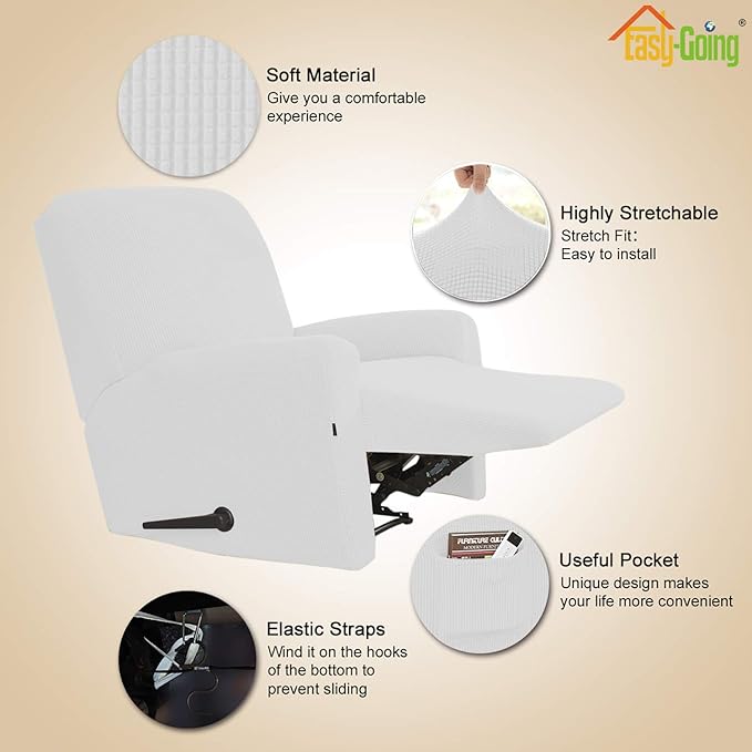 Easy-Going Recliner Stretch Sofa Slipcover Sofa Cover 4-Pieces Furniture - Image 3