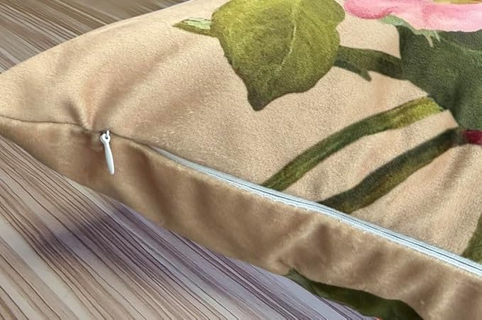 Elegant Decorative Floral Rose Throw Pillow Cover, Double - Image 7