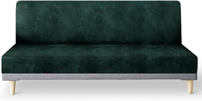 molasofa Leather Like Stretch Futon Slipcover Armless Futon Bed Sofa Cover by Molasofa