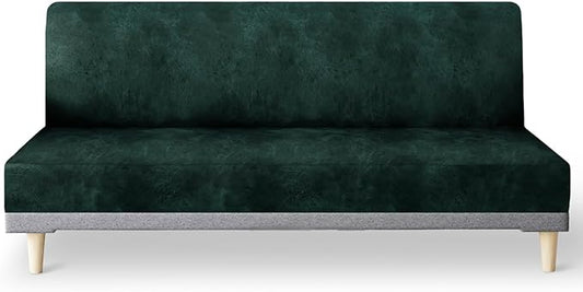 molasofa Leather Like Stretch Futon Slipcover Armless Futon Bed Sofa Cover by Molasofa