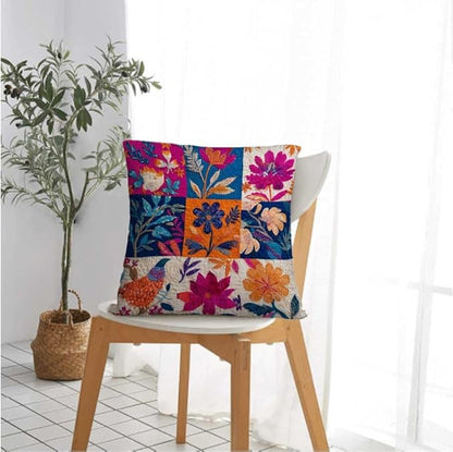 Throw Pillow Covers 18x18 Set of 2, Simple Patchwork Cushion Covers, Decorative - Image 2