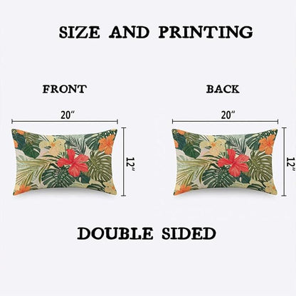 TKS MITLAN Hibiscus Flowers Pillow Cover 12x20 inch Summer Colorful Hawaiian - Image 2