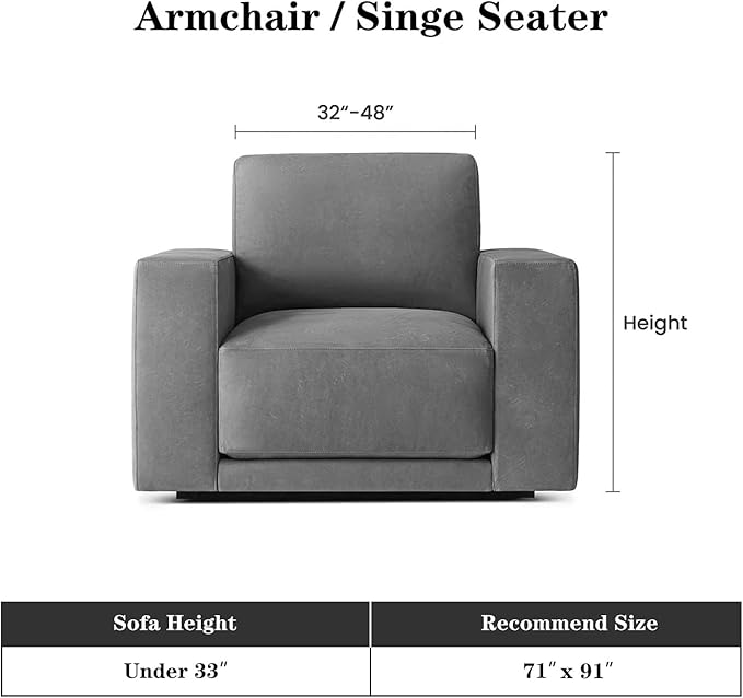MEETSKY Small Couch Cover Oversized Chair Cover Washable Boho Recliner Slipcover - Image 5