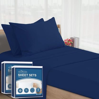 SPRINGSPIRIT Cot Sheets 30" x 75" x 9", 4 Piece Cot Sheet Set, Cot Size Fitted