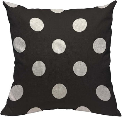 TKS MITLAN White Polka Dot Decorative Pillow Covers on The Black Background by TKS+MITLAN