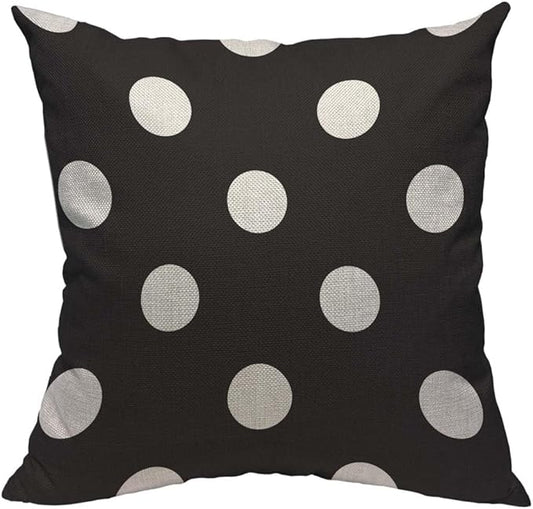 TKS MITLAN White Polka Dot Decorative Pillow Covers on The Black Background by TKS+MITLAN