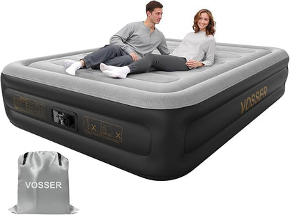Air Mattress Queen with Built in Pump, Thicker Blow up Mattress Leak-Proof by VOSSER