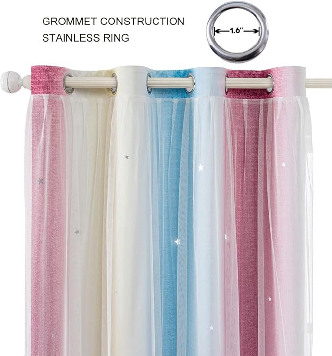 FANLI Ombre Rainbow Blackout Curtains - Image 2