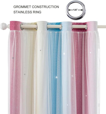 FANLI Ombre Rainbow Blackout Curtains - Image 2