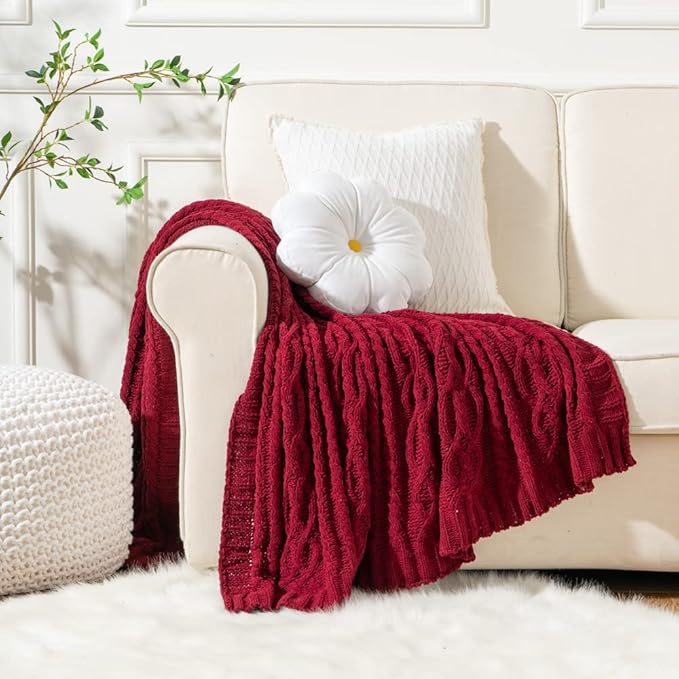 Battilo Christmas Dark Red Throw Blanket - Image 8