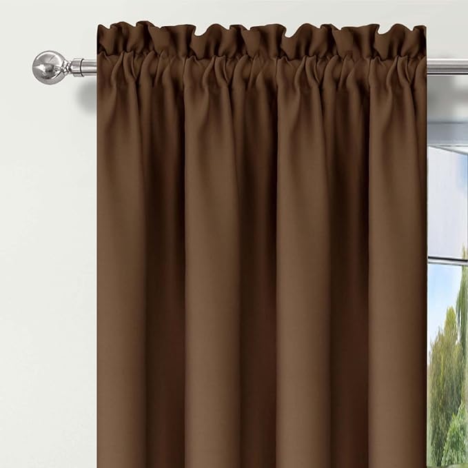 2 Pieces Valances for Window Blackout Valances Curtains Primitive Rod Pocket - Image 6