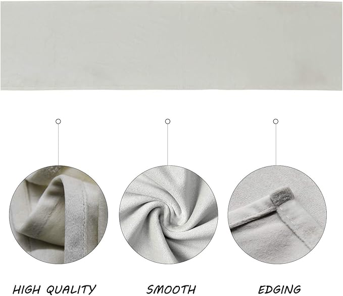 BALCONY & FALCON Velvet Table Runner 14"x95" Ivory Luxury Machine Washable - Image 2
