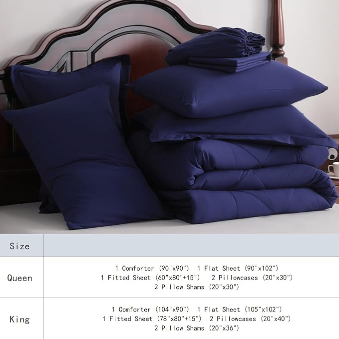 NTBAY Queen Comforter Set with Sheets, 7 Pieces Soft and Breathable Queen - Image 7