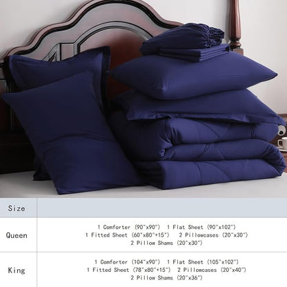 NTBAY King Comforter Set with Sheets, 7 Pieces Soft and Breathable King Bedding - Image 7