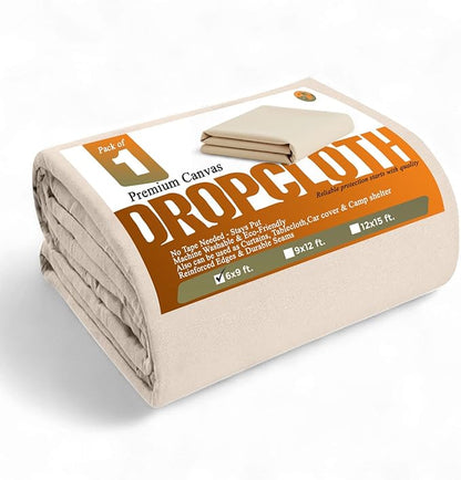 Canvas Drop Cloth by DDRS, 100% Recycled Cotton, All Purpose Painters Drop Cloth by DDReliefSupplies