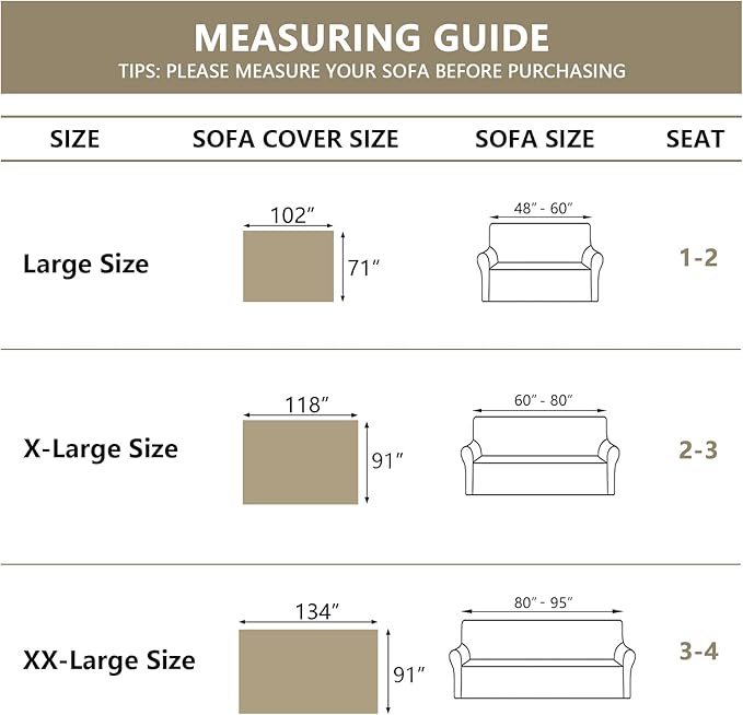 MYSKY HOME Beige Couch Covers Boho Style Chenille - Image 6