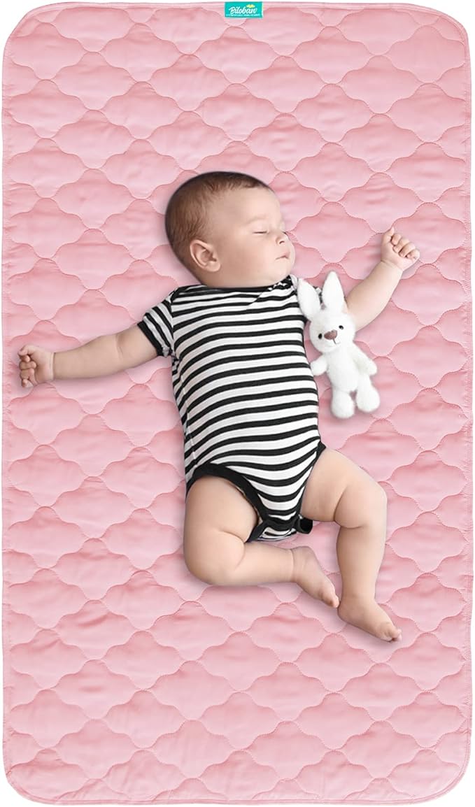 Waterproof Crib Mattress Protector Pad Cover 28" x 52", Anti Slip & Absorbent by Bilobanbabybedding