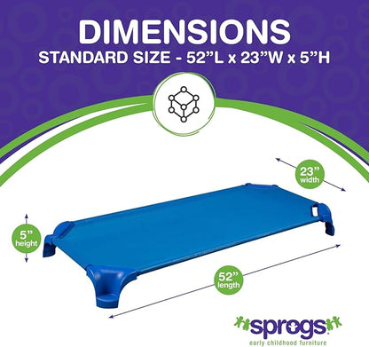 Sprogs Heavy-Duty Stackable Standard Size 52"L Daycare Cots - Image 7