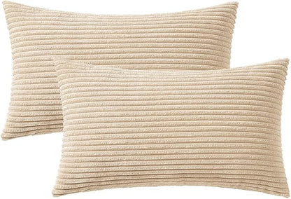 MIULEE Pack of 2 Corduroy Pillow Covers 12 x 20 Inch Lumbar Throw Pillow Covers - Image 6