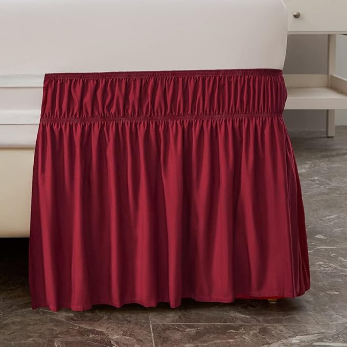 MEILA Wrap Around Bed Skirt Three Fabric Sides Elastic Dust Ruffled 24 Inch - Image 3