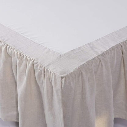 meadow park Washed Linen bedskirt, Queen Size 60" W x 80" L, Drop 16", Super - Image 2