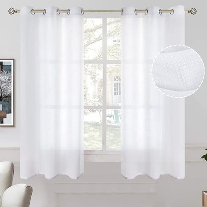 BGment Natural Linen Look Semi Sheer Curtains by BGment