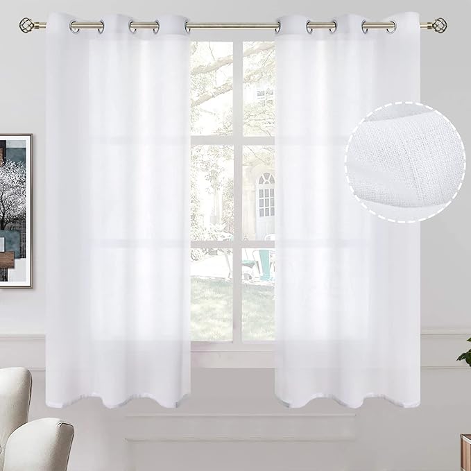 BGment Natural Linen Look Semi Sheer Curtains by BGment