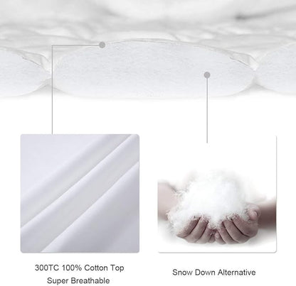 LEISURE TOWN King Mattress Pad Fitted Quilted Cotton Mattress Cover Cooling - Image 3