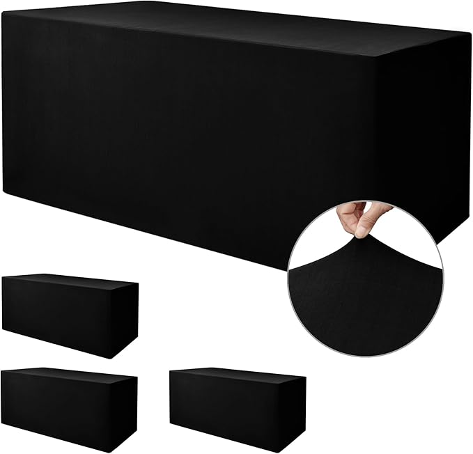 Nasitos Black Fitted Table Covers by Nasitoshomedecor