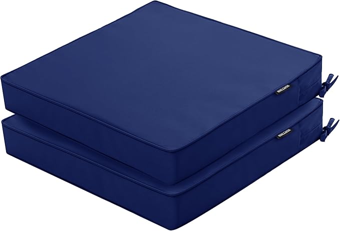 Outdoor Chair Cushions 22 x 22 Inch Waterproof Patio Chair Cushions by COMCAVER