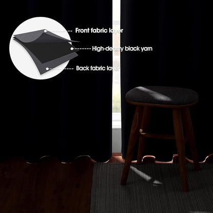 HOMEIDEAS Grey Gray Blackout Curtains, Room Darkening Soundproof Thermal - Image 3