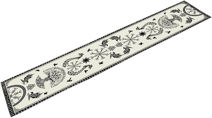 Viking Tree of Life Table Runner, Raven Helmet of Awe Seasonal Table Runner - Image 8