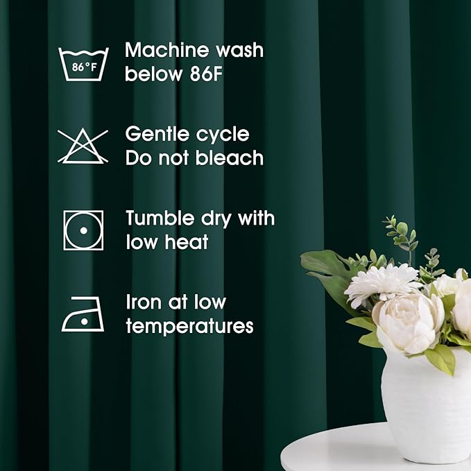 HOMEIDEAS Dark Green Blackout Curtains - Image 4