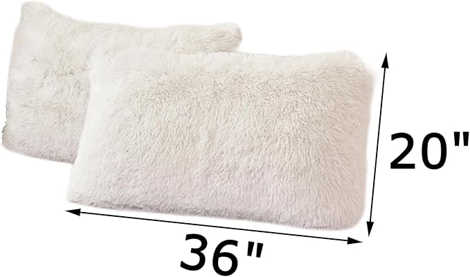 MorroMorn Decorative Pillows Covers, 2 Packs Faux Fur Pillow Cases, Luxury - Image 2