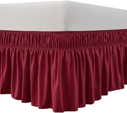 MEILA Wrap Around Bed Skirt Three Fabric Sides Elastic Dust Ruffled 18 Inch by MEILA