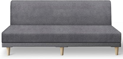 molasofa Leather Like Stretch Futon Slipcover Armless Futon Bed Sofa Cover by Molasofa