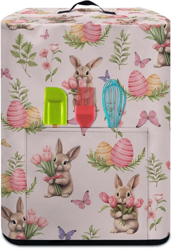 Tulip Floral Bunny Print Air Fryer Cover by NETILGEN