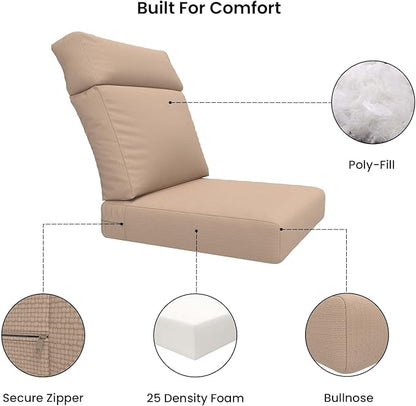 Covers & All CoverRite Rectangle High Back Chair Cushion, 600 Denier, Foam Seat - Image 3