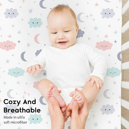 Yoofoss Baby Crib Sheets for Boys Girls, Fitted Crib Sheet 2 Pack for Standard - Image 4