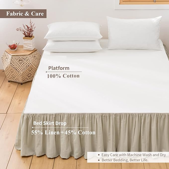 BISELINA French Linen Bed Skirt - Image 3