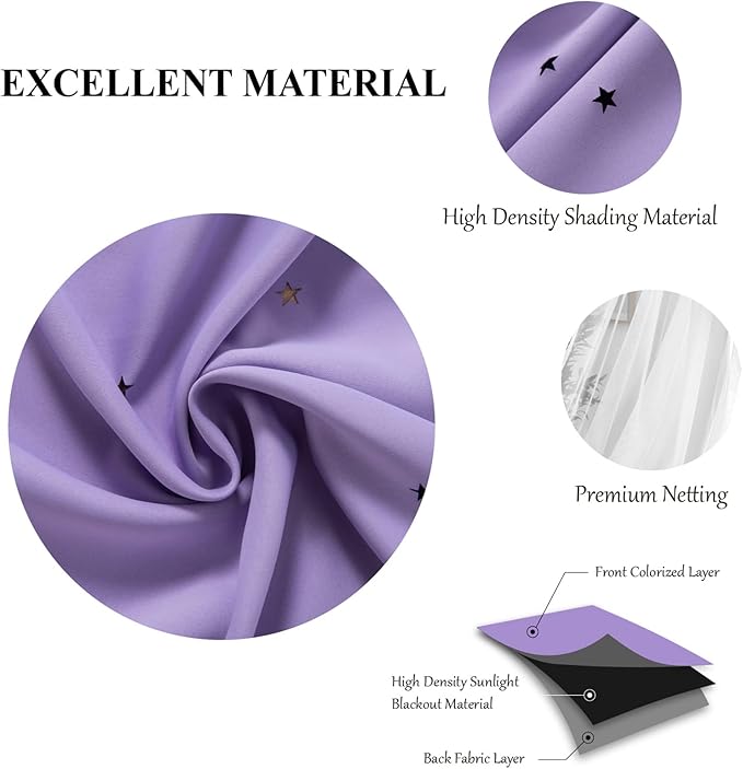 Stars Double Layer Blackout Curtains - Image 4